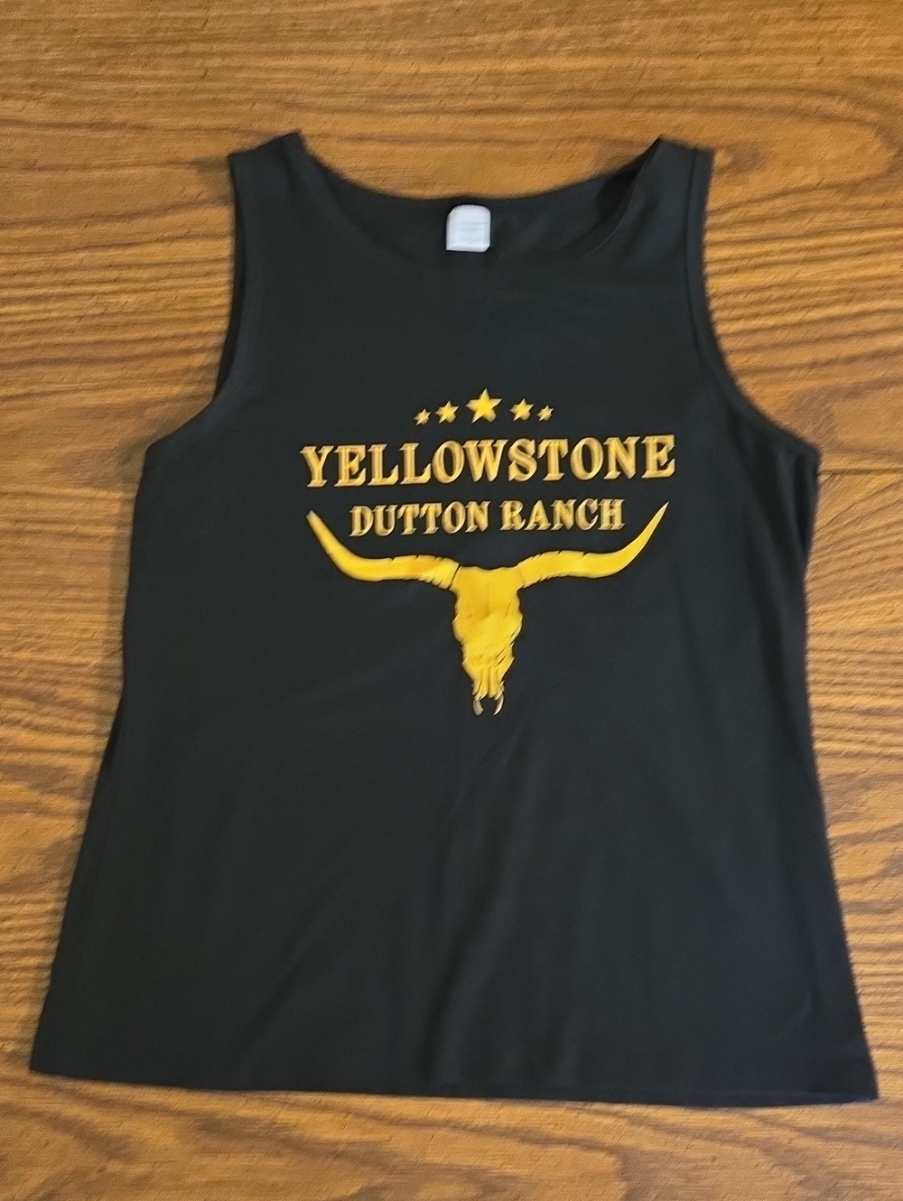 Yellowstone Dutton Ranch Graphic Tank Top - Black and Gold